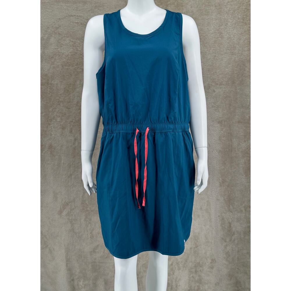 Ocean + Coast Dress Womens 1X Teal Sleeveless Stretch‎ Pockets Casual Travel NWT
